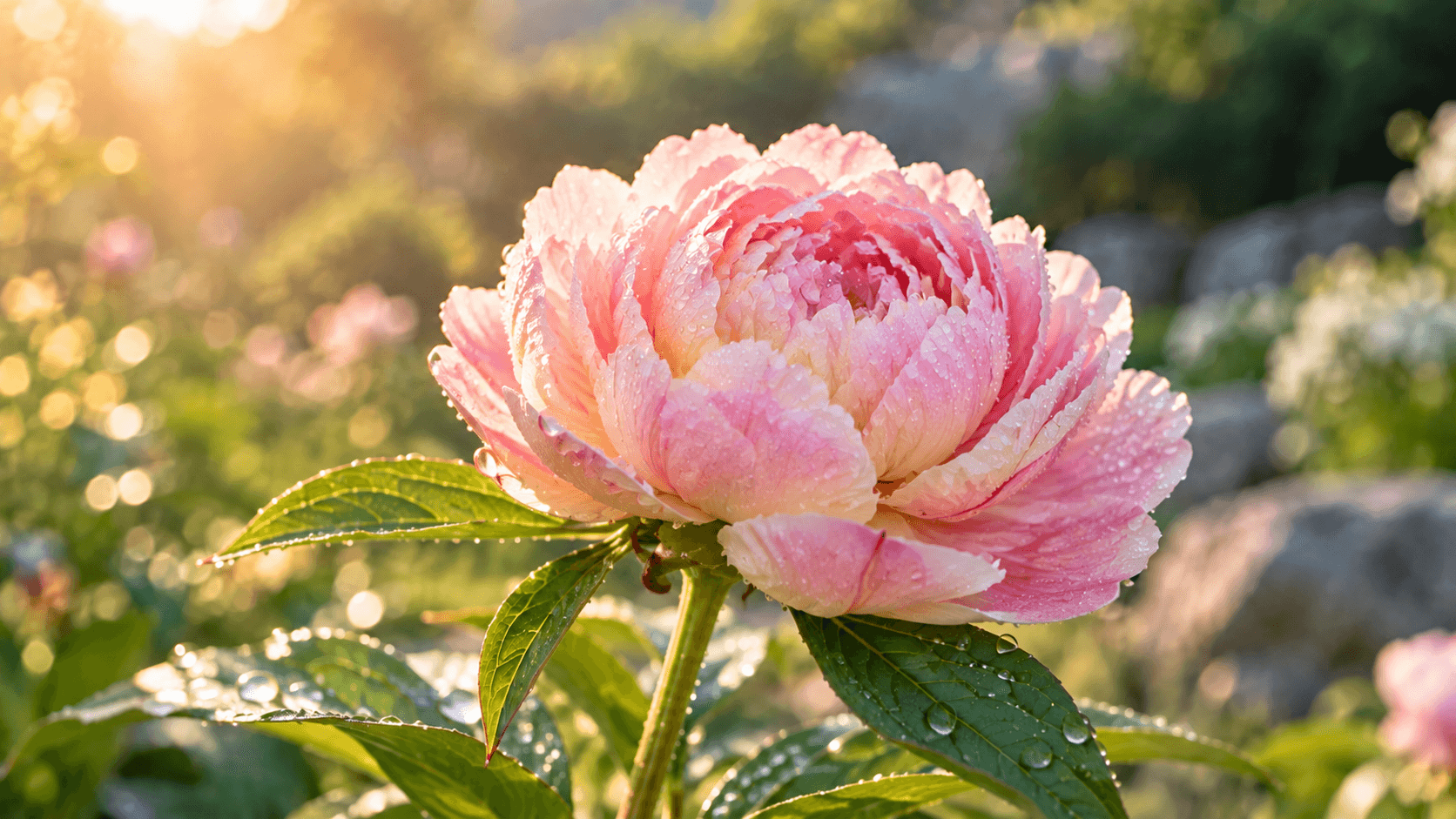 The same peony fully open