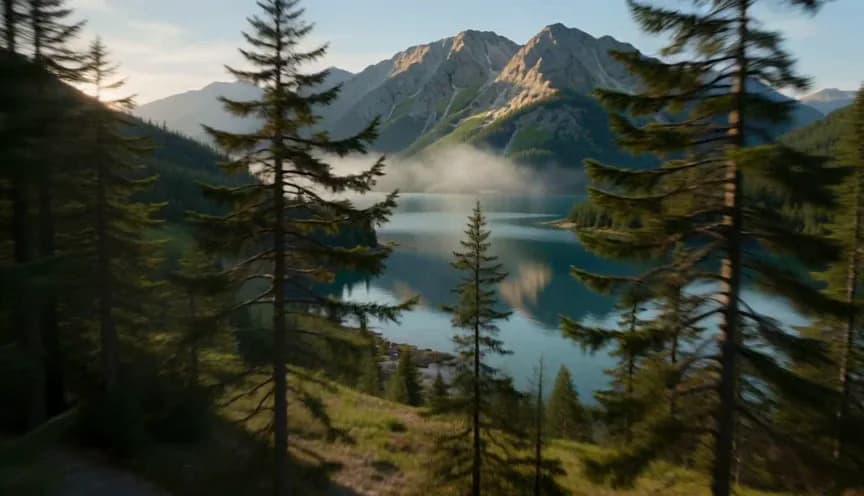 Mountain lake frame from a prior internal archived Veo 3.1 example